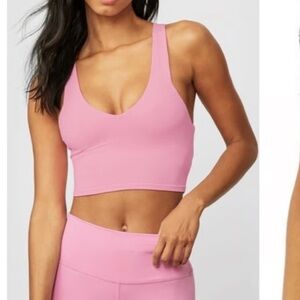ALO Yoga Pink Sports Bra with Seamless Design